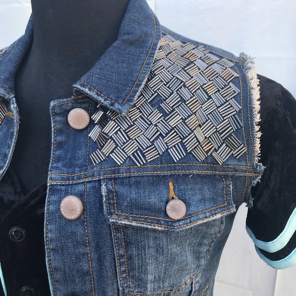 Romeo + Juliet Couture beaded jean vest - Picture 2 of 5